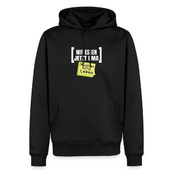 Grammatik Humor Wir Essen Jetzt Oma - Männer Premium Bio Hoodie - Schwarz - Vorne - Nico (187cm)