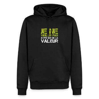 I'm not getting old, I'm increasing in value - Men’s Premium Organic Hoodie - black - Front - Nico (187cm)