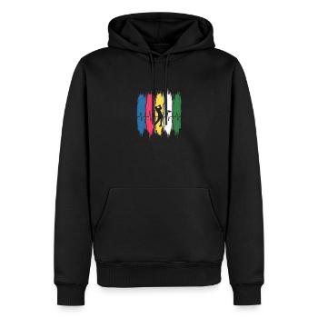Golf-Herzschlag - Männer Premium Bio Hoodie - Schwarz - Vorne - Nico (187cm)