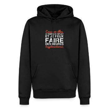 Casse-couilles à temps complet - Sweat à capuche Premium bio Homme - noir - Devant - Nico (187cm)