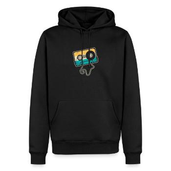 Oldschool Kostüm mit Retro Kassette - Männer Premium Bio Hoodie - Schwarz - Vorne - Nico (187cm)