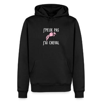 I can't I have Horse f - Men’s Premium Organic Hoodie - black - Front - Nico (187cm)
