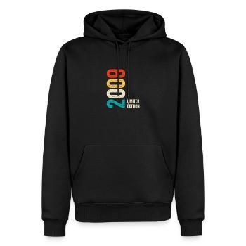2009 LIMITED EDITION - Sweat à capuche Premium bio Homme - noir - Devant - Nico (187cm)