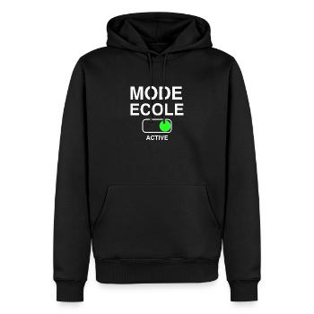 ECOLE RENTRE SCOLAIRE DROLE CADEAU - Sweat à capuche Premium bio Homme - noir - Devant - Nico (187cm)