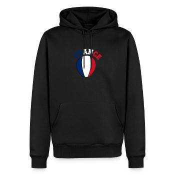 FRANKREICH Flagge und Emblem von Frankreich. Ertragen - Männer Premium Bio Hoodie - Schwarz - Vorne - Nico (187cm)