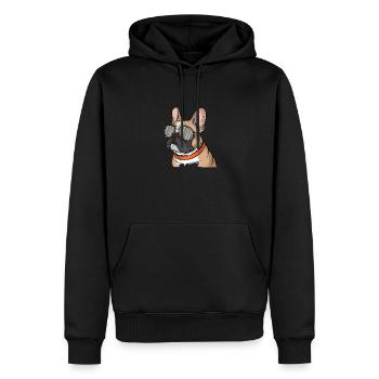 Französische Bulldogge mit Sonnenbrille - Männer Premium Bio Hoodie - Schwarz - Vorne - Nico (187cm)