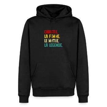 Christel la femme le mythe la légende Cadeau - Sweat à capuche Premium bio Homme - noir - Devant - Nico (187cm)
