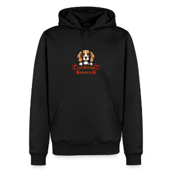 J ai Un Chien Merveilleux - Sweat à capuche Premium bio Homme - noir - Devant - Nico (187cm)
