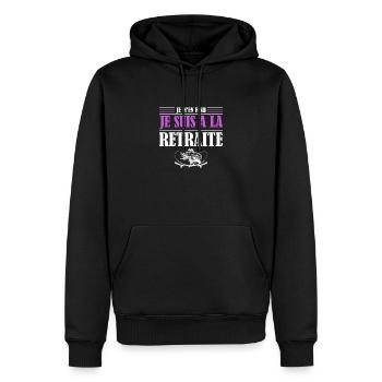 Je M'en Fish, Je suis A La Retraite - Sweat à capuche Premium bio Homme - noir - Devant - Nico (187cm)