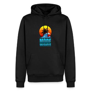 Mode Vacances - Sweat à capuche Premium bio Homme - noir - Devant - Nico (187cm)