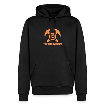 Extraction de bitcoins sur la Lune - Sweat à capuche Premium bio Homme - noir - Devant - Nico (187cm)