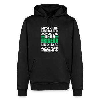 Coiffeur non choquable - Sweat à capuche Premium bio Homme - noir - Devant - Nico (187cm)