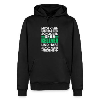 Serveur non choquable - Sweat à capuche Premium bio Homme - noir - Devant - Nico (187cm)