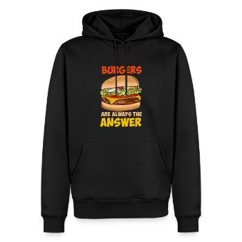 Les hamburgers sont toujours la réponse - Sweat à capuche Premium bio Homme - noir - Devant - Nico (187cm)
