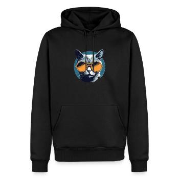 Katze Mietz Stubentiger Sonnenbrille - Männer Premium Bio Hoodie - Schwarz - Vorne - Nico (187cm)