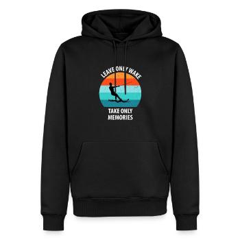 Ski nautique, ski nautique, skieurs nautiques - Sweat à capuche Premium bio Homme - noir - Devant - Nico (187cm)