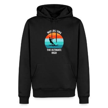 Ski nautique, ski nautique, skieurs nautiques - Sweat à capuche Premium bio Homme - noir - Devant - Nico (187cm)