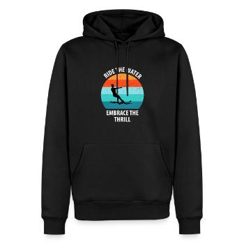 Ski nautique, ski nautique, skieurs nautiques - Sweat à capuche Premium bio Homme - noir - Devant - Nico (187cm)