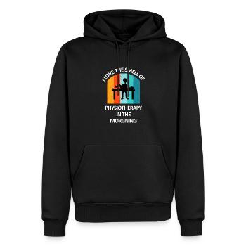 Kinésithérapeute cadeau humoristique disant drôle - Sweat à capuche Premium bio Homme - noir - Devant - Nico (187cm)