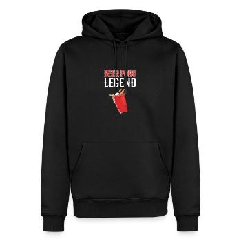 Beerpong Beer Pong Beer Pong Légende - Sweat à capuche Premium bio Homme - noir - Devant - Nico (187cm)
