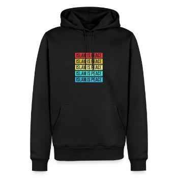 L’islam musulman est la paix - Sweat à capuche Premium bio Homme - noir - Devant - Nico (187cm)