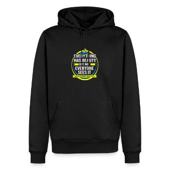 Down Syndrom T21 Chromosom Trisomie - Männer Premium Bio Hoodie - Schwarz - Vorne - Nico (187cm)