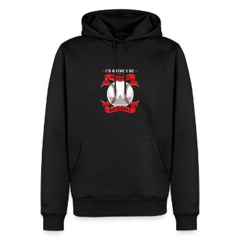 Baseball - Männer Premium Bio Hoodie - Schwarz - Vorne - Nico (187cm)