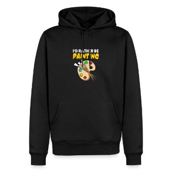 Maler - Männer Premium Bio Hoodie - Schwarz - Vorne - Nico (187cm)