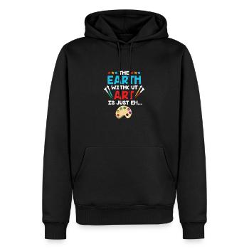 Maler - Männer Premium Bio Hoodie - Schwarz - Vorne - Nico (187cm)