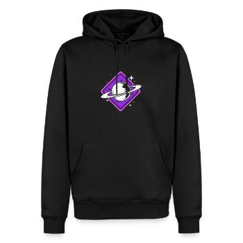 Univers du système solaire - Sweat à capuche Premium bio Homme - noir - Devant - Nico (187cm)