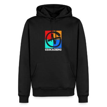 Géocaching Géocache Géocacher - Sweat à capuche Premium bio Homme - noir - Devant - Nico (187cm)