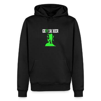 Geocaching Geocache Geocacher - Männer Premium Bio Hoodie - Schwarz - Vorne - Nico (187cm)