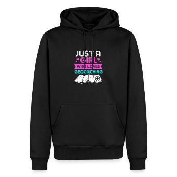 Geocaching Geocache Geocacher - Männer Premium Bio Hoodie - Schwarz - Vorne - Nico (187cm)