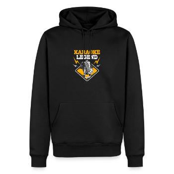 Légende du karaoké - Sweat à capuche Premium bio Homme - noir - Devant - Nico (187cm)