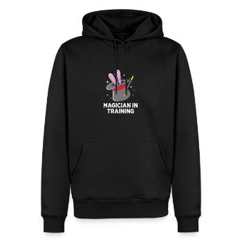 magicien magicien - Sweat à capuche Premium bio Homme - noir - Devant - Nico (187cm)