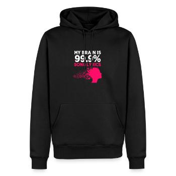 Karaoké - Sweat à capuche Premium bio Homme - noir - Devant - Nico (187cm)