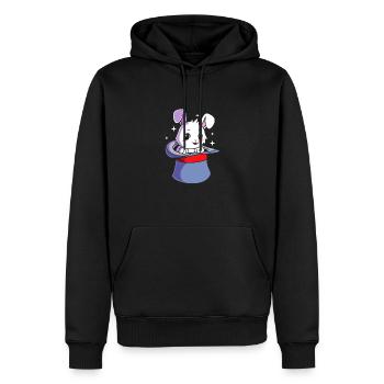 Magicien Sorcier Magicien Lapin - Sweat à capuche Premium bio Homme - noir - Devant - Nico (187cm)
