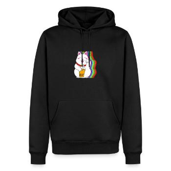 Maneki Neko Japan Glücksbringer Boba Tee - Männer Premium Bio Hoodie - Schwarz - Vorne - Nico (187cm)