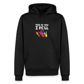 Bowling - Sweat à capuche Premium bio Homme - noir - Devant - Nico (187cm)