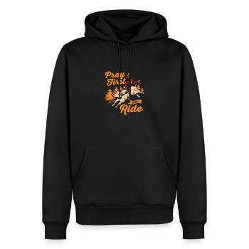 Rodeo - Männer Premium Bio Hoodie - Schwarz - Vorne - Nico (187cm)