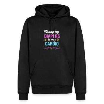 Garderie Éducateur Éducateur - Sweat à capuche Premium bio Homme - noir - Devant - Nico (187cm)