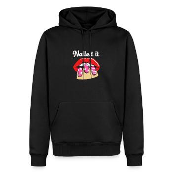 Nail Designer Nail Cosmetics Esthéticienne - Sweat à capuche Premium bio Homme - noir - Devant - Nico (187cm)