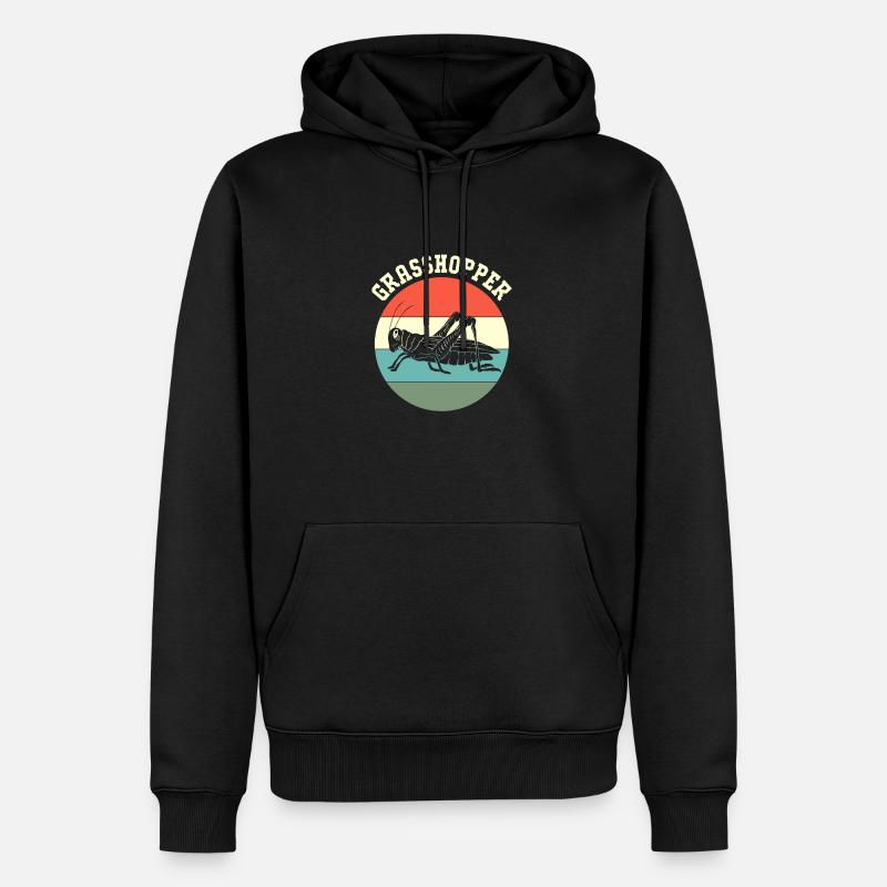 Sauterelle - Sweat à capuche Premium bio Homme - noir