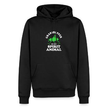 Heuschrecke - Männer Premium Bio Hoodie - Schwarz - Vorne - Nico (187cm)