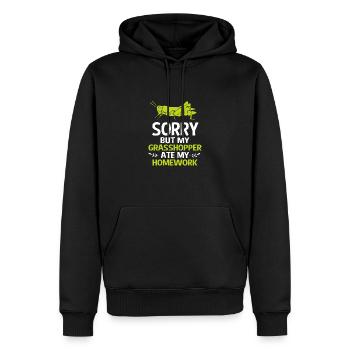 Grashüpfer Heuschrecke - Männer Premium Bio Hoodie - Schwarz - Vorne - Nico (187cm)