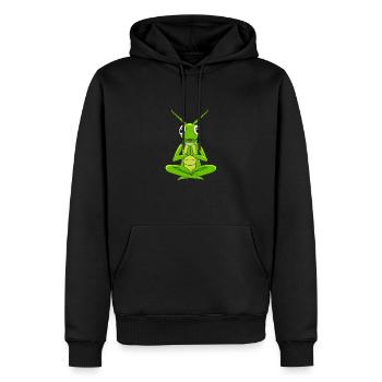 Grashüpfer Heuschrecke - Männer Premium Bio Hoodie - Schwarz - Vorne - Nico (187cm)