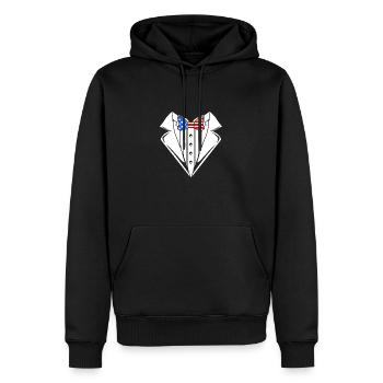 Vierter Juli Nationalfarben Nationalfeiertag USA - Männer Premium Bio Hoodie - Schwarz - Vorne - Nico (187cm)