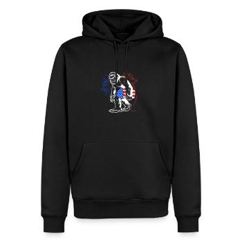 Vierter Juli Nationalfarben Nationalfeiertag USA - Männer Premium Bio Hoodie - Schwarz - Vorne - Nico (187cm)