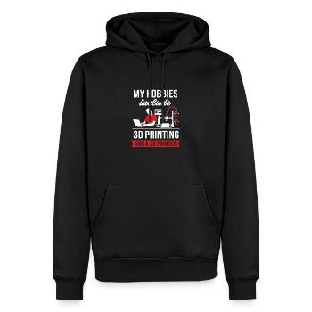 3D Druck Drucken Prototyp - Männer Premium Bio Hoodie - Schwarz - Vorne - Nico (187cm)