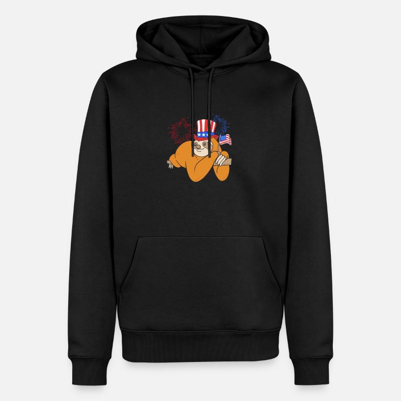 Faultier - Männer Premium Bio Hoodie - Schwarz
